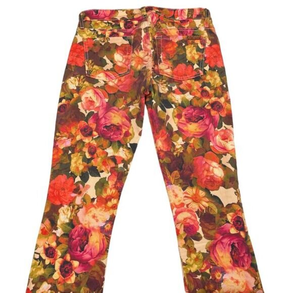 7 FOR ALL MANKIND Skinny Ankle Leg Pant Sz 26 Floral Print Multicolor - Picture 7 of 9